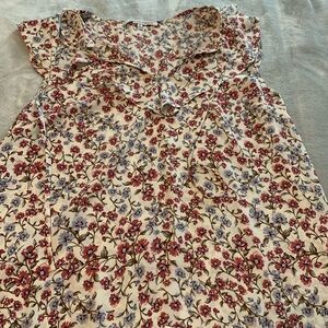 Collective Concepts Cream Blouse with Pink & Blue Floral Print